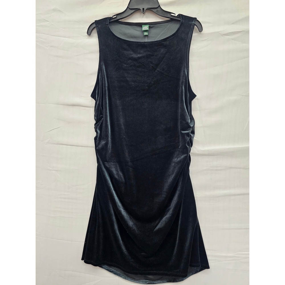 Wild Fable Black Velvet Ruched Sleeveless‎ Mini Dress XL NWT 331094712